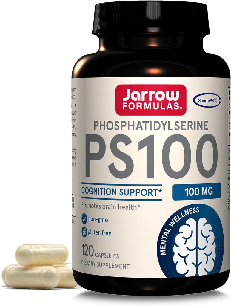 Jarrow Formulas® PS100 Phosphatidylserine, 100 mg, 脳の健康と認知サポートのためのサプリメント, 120 カプセル, 最大 120 日の供給