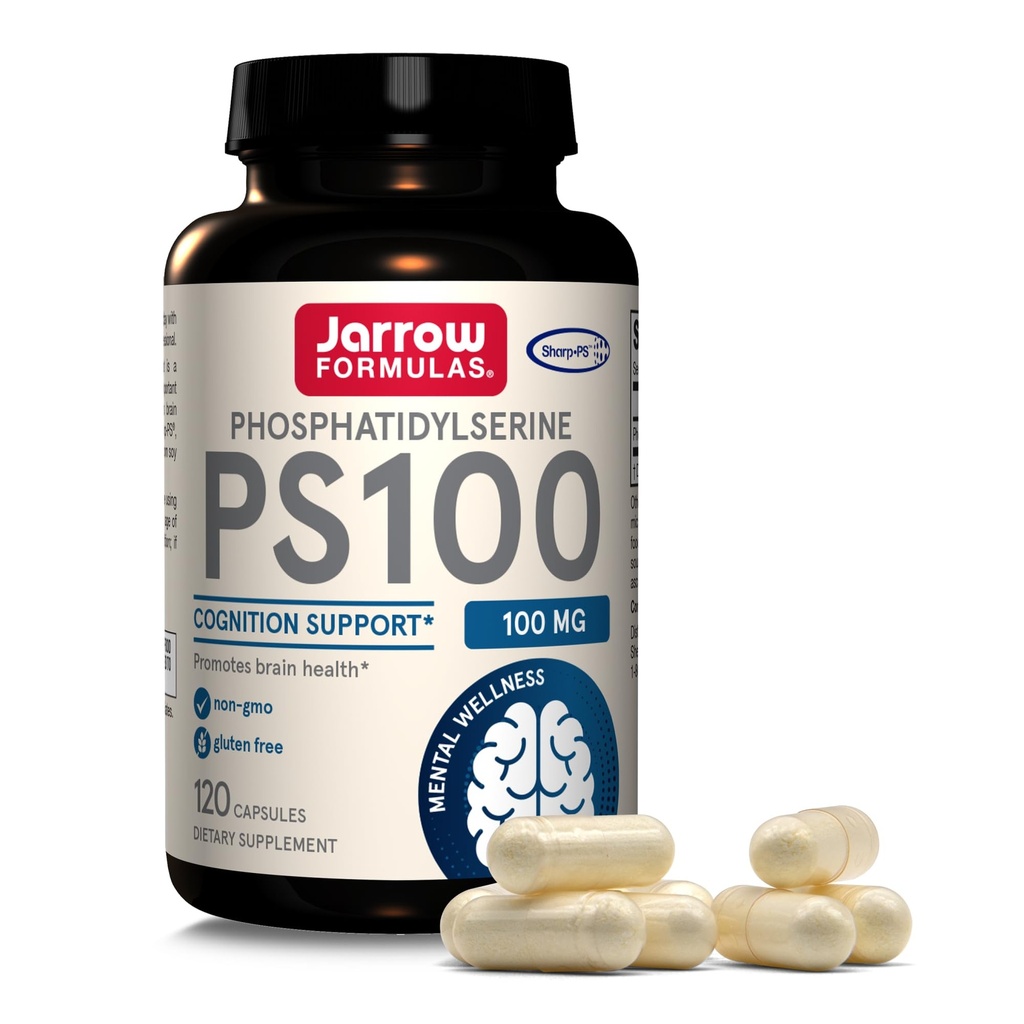 Jarrow Formulas® PS100 Phosphatidylserine, 100 mg, 脳の健康と認知サポートのためのサプリメント, 120 カプセル, 最大 120 日の供給