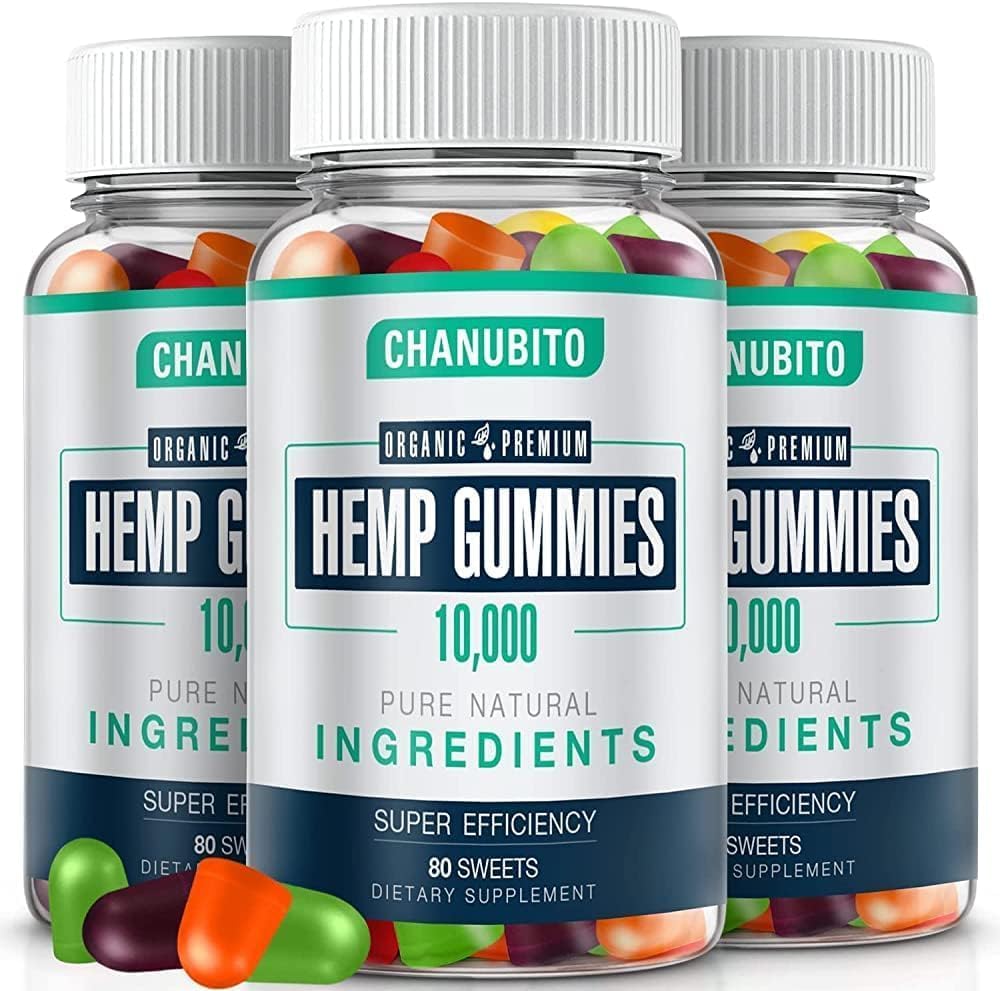 Hemp Gummies (3パック) 有機オメガ3 6 9サプリメント 高効力 - 痛み、睡眠、気分 - 純粋な麻油エキス - 天然食用Gummy-Vegan、非GMO、低砂糖