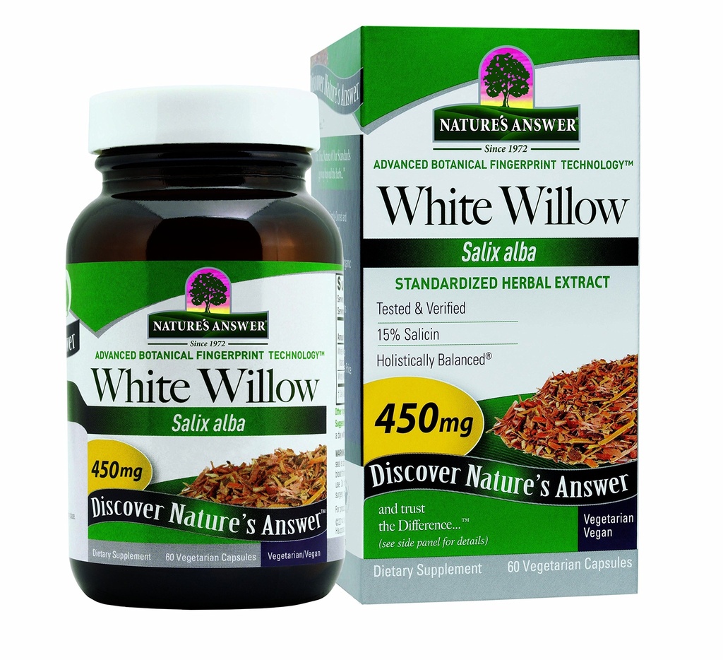 Nature's Answer White Willow | ヴィーガン・グルテンフリー・非GMO・コーシャ認定 | 60ct