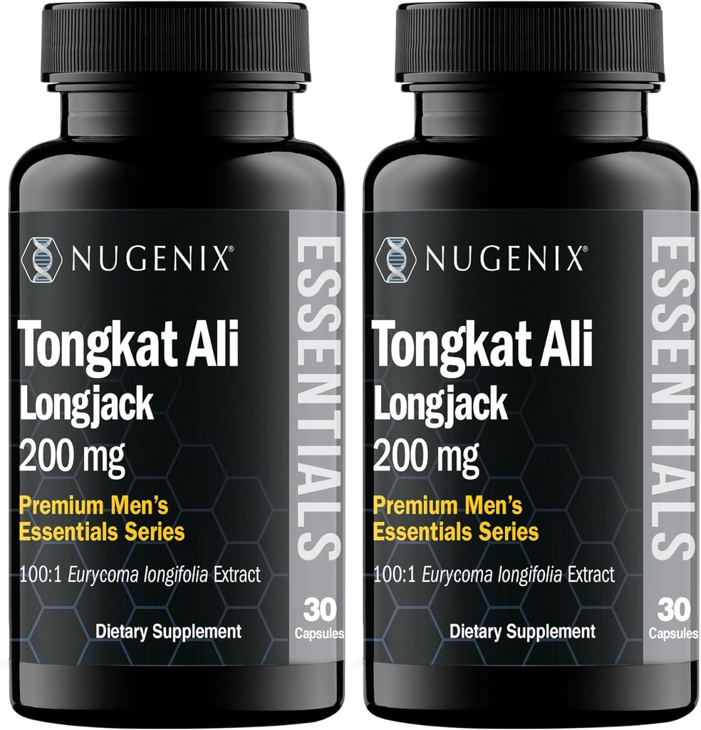 Nugenixは男性のためのTongkatアリをエッセンシャル, 男性の健康のためのサポート, ロングジャックEurycoma Longifoliaエキス, 60カウント