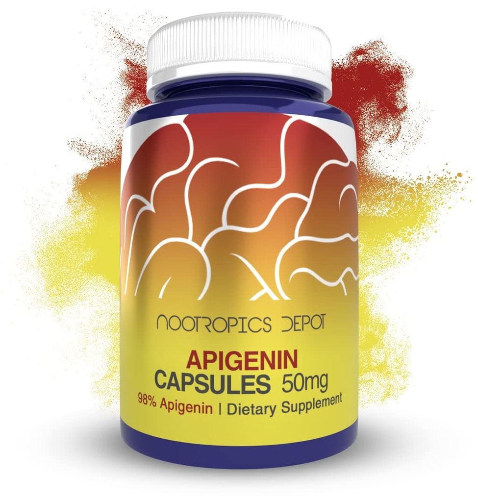 ノトropics デポアピゲニンカプセル | 50mg | 180カウント | >98% アピゲニン | リラックス、関節の健康、NAD+をサポート レベル