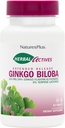 Natures Plus Herbal Actives Ginkgo Biloba、拡張リリース - 120 mg、60ビーガンタブレット - ベジタリアン、グルテンフリー - 60のサービング