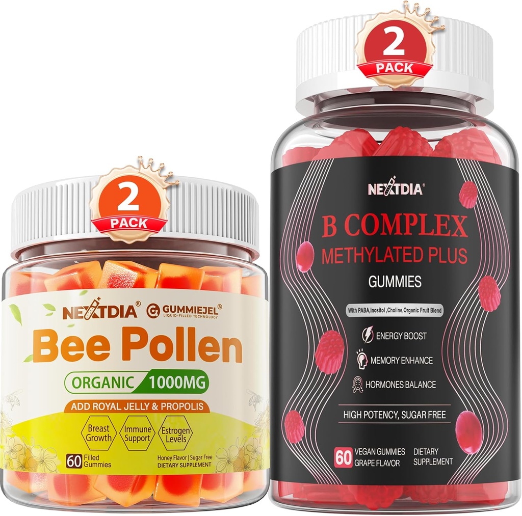 獣の成長の有機性1000mg +女性のためのヴィーガンの極度のメチル化されたBの複雑なビタミンのグミーのための蜂のPollen