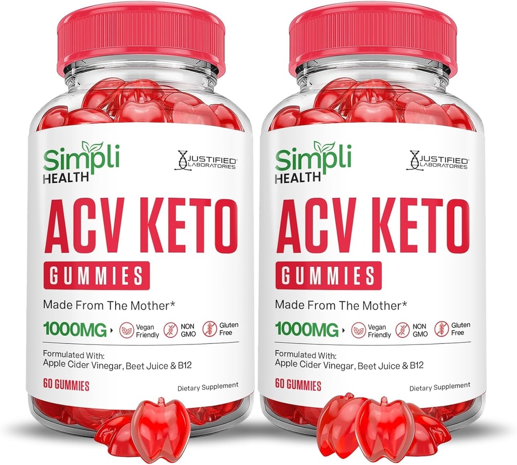 正当化研究所 (2 パック シンプル健康 Keto ACV Gummies 高度な式 1000MG Apple Cider Vinegar フォーミュレート と Pomegranate ビート ジュース パウダー B12 ビーガン非 GMO 120 Gummys