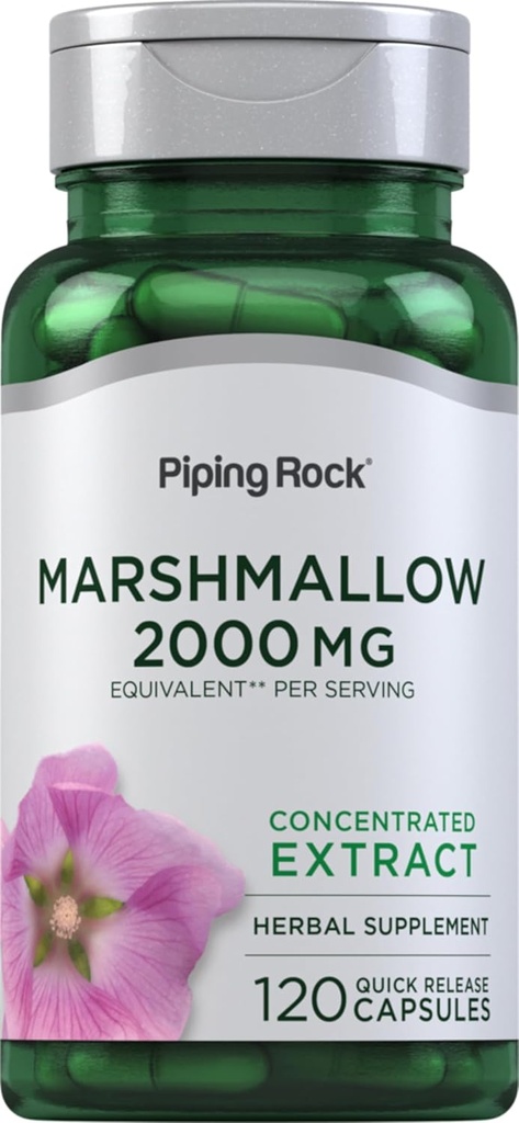 Piping Rock Marshmallow Root Supplement | 2000mg | 120 Capsules | Herbal Concentrated Extract | Non-GMO, Gluten Free