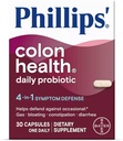 フィリップスのコロンの健康の毎日のプロバイオティック カプセル、Occasional のガス、Bloating、便秘および Diarrhea の毎日の補足、30 の計算から守るために助ける4 1 の徴候の防衛