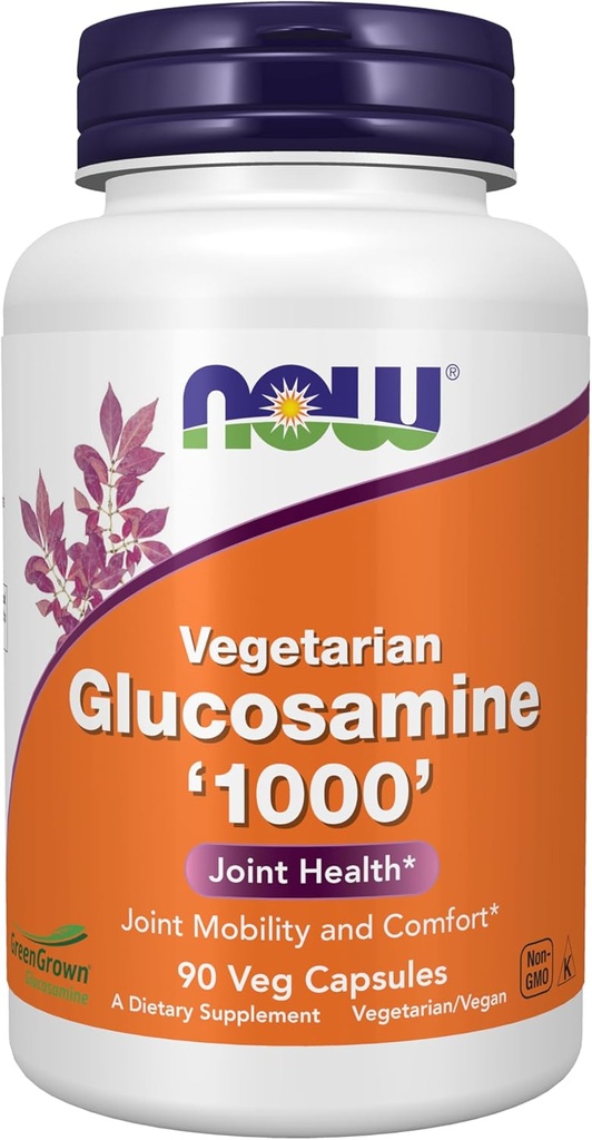 NOW Foodsは、Glucosamine '1000'(GreenGrown®グルコサミン)、ベジタリアン、90のベジーカプセルを補います