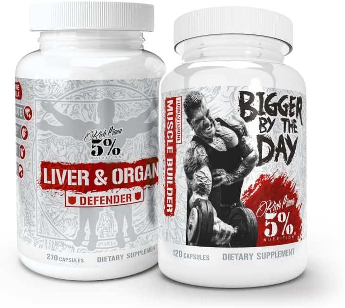5% 栄養 2スタック | NAC + BiggerByTheDay による肝臓と臓器の擁護者 | 肝臓、腎臓、心臓サポート + アナボリックマッスルビルダー、Turkesterone、HICA、L-ロイシンとハードコアリーン質量ゲインダー