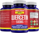 単に強力なケルセチンサプリメント, ケルセチン500mg 200カプセル, 2 X Quercetin 250mg Phytosome Bioflavonoid 抗酸化ビーガングルテン ヘルシーなセルラーハートをサポートするための無料の丸薬 & 免疫機能