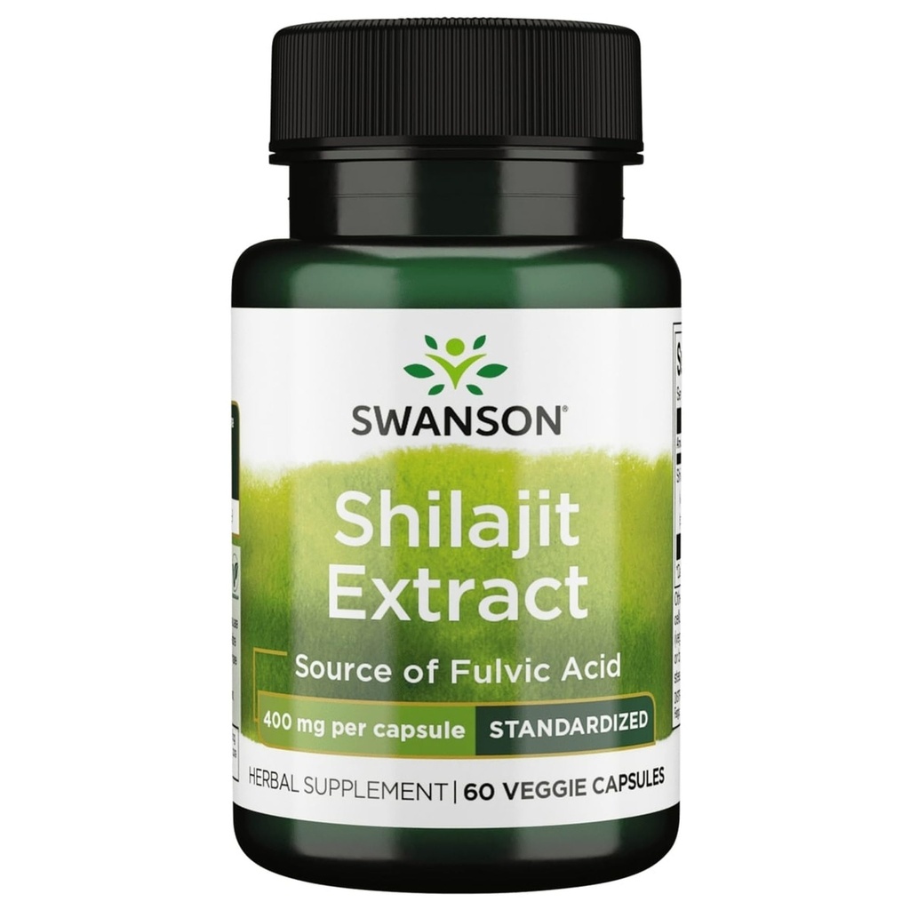 Swanson Shilajit Extract - 細胞の成長サポートを促進するハーブサプリメント - 全体的なウェルネスのための自然な式 - (400ミリグラム60ベジカプセル)