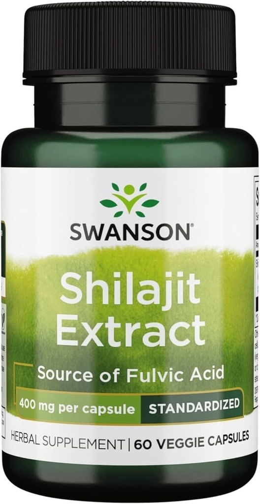 Swanson Shilajit Extract - 細胞の成長サポートを促進するハーブサプリメント - 全体的なウェルネスのための自然な式 - (400ミリグラム60ベジカプセル)