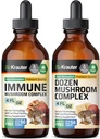 BIO KRAUTER 免疫キノコ チンキ 4 Fl. Oz. & ダーゼンマッシュルーム 4 Fl. Oz.