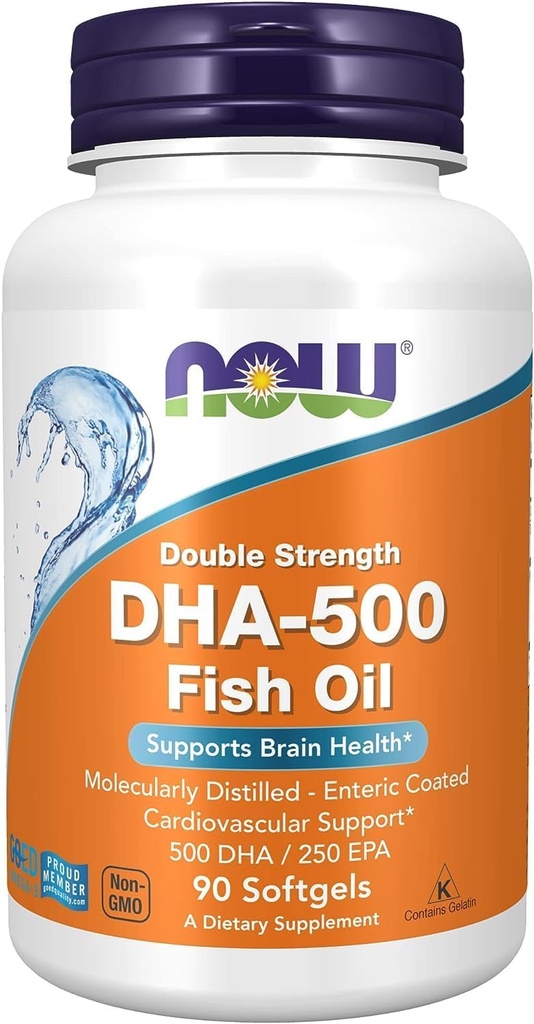 今食糧DHA- 500のmgは認知機能、90のsgelsを支えます