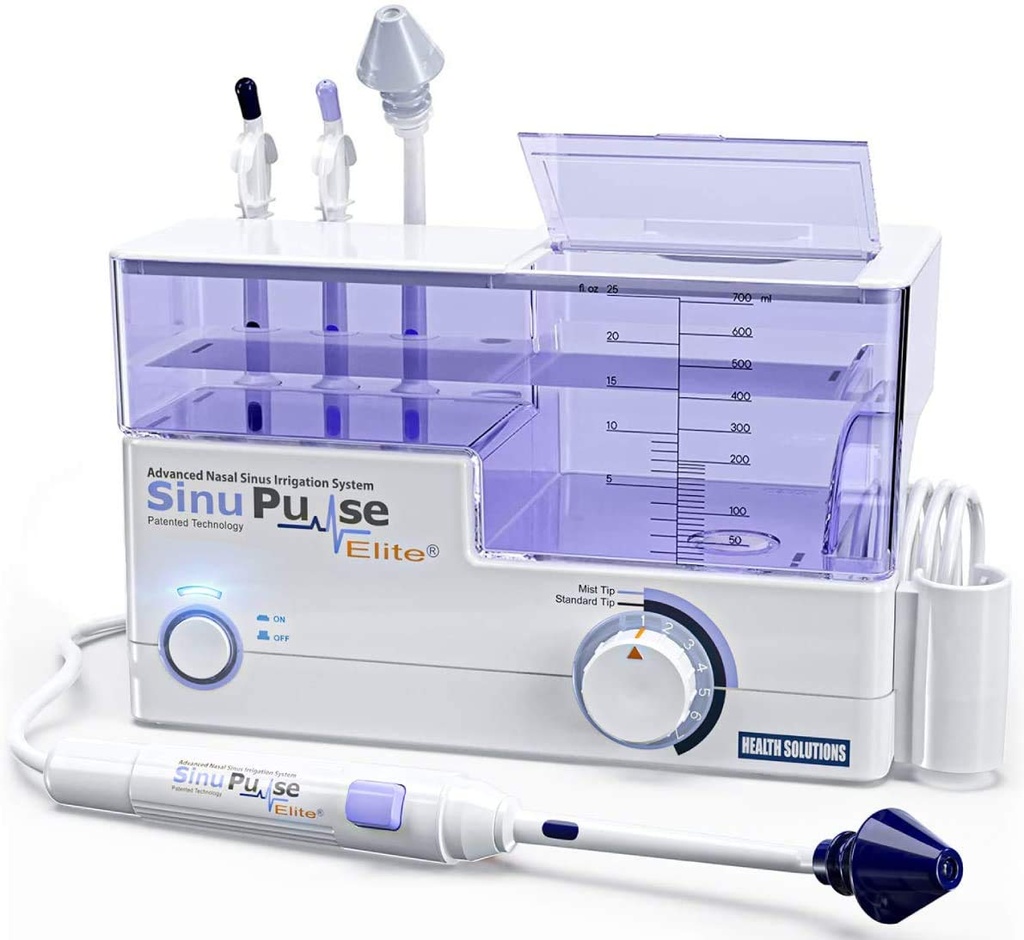 SinuPulseのエリートは30 SinuAir Salineのパケットが付いている鼻の潅漑システム、Pulsatingの鼻の混雑の救助及びSinusのリンス機械、Netiの鍋か鼻のスプレーより有効な