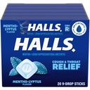 HALLSの咳および喉の救助のMentho-Lyptusの咳の低下、9の20の棒(180の合計の低下)