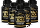 FREZZOR Omega 3 ブラック のための 共同ケア & コンフォート - ニュージーランド グリーン リッピング Mussel オイル カプセル; 53x 高い効力 と UAF1000 + スーパー 酸化防止, いいえ 魚 後味, 450 mg, 6 パック, 360 Softgels