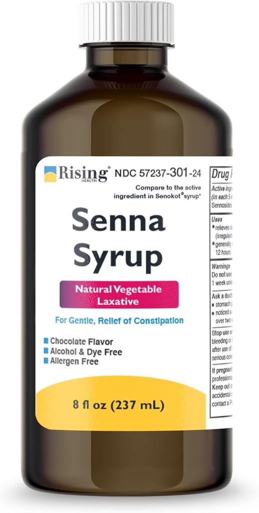 ライジングヘルスナチュラル野菜乳剤 - Senna Sennosides Syrup 8.8mg/5ml - 便秘救済 - チョコレート味 - Senokot®シロップと比較して