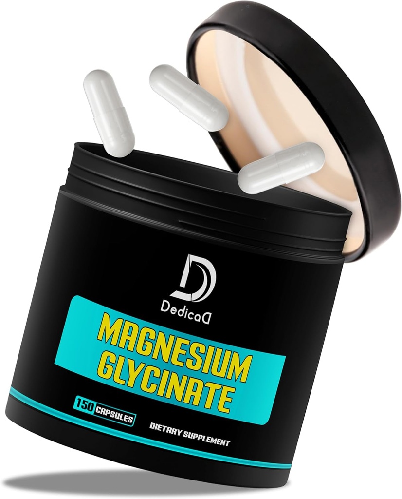 マグネシウムのGlycinate 500mg -帽子ごとの100mg要素マグネシウム- 5か月の供給のための150のカプセル-高吸収性-サポート 筋肉、中心の健康及び快適な気分