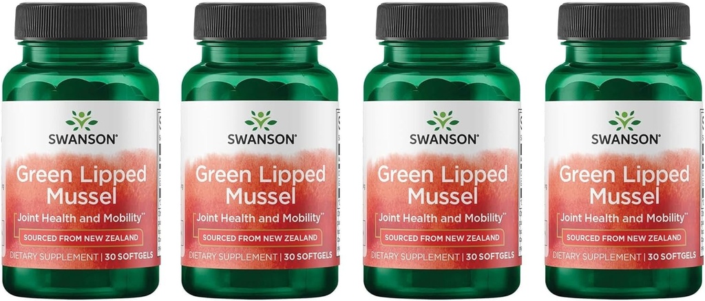 Swanson ニュージーランド グリーン リッピング Mussel オイル 30 Sgels (4 パック)