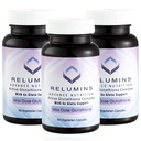 Relumins Advanceの白い活動的なグルタチオンのコンプレックス- 6Xのブースター、ALA及びNACの最高の線量900mgグルタチオン-反老化の皮の明るくなる補足- 60の帽子x 3のびん