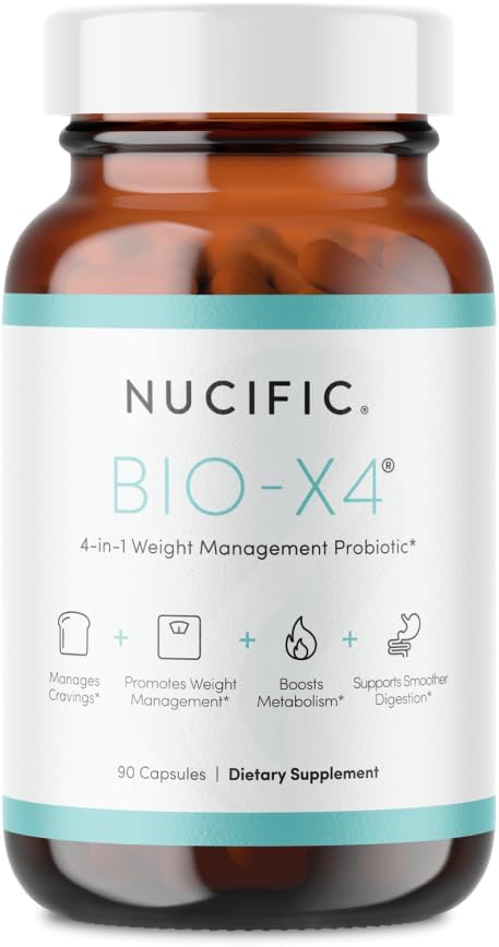Nucific® Bio-X4 4-in-1重量管理プロバイオティックサプリメント、90カウント。