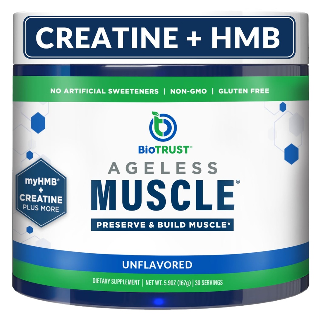 BioTrust 無年齢の筋肉ビルダー - ビタミンD3&ベタインとクレアチンHMBパウダー - 自然に筋肉量と強さを飾るビルド&保存 - 不燃、30サービング