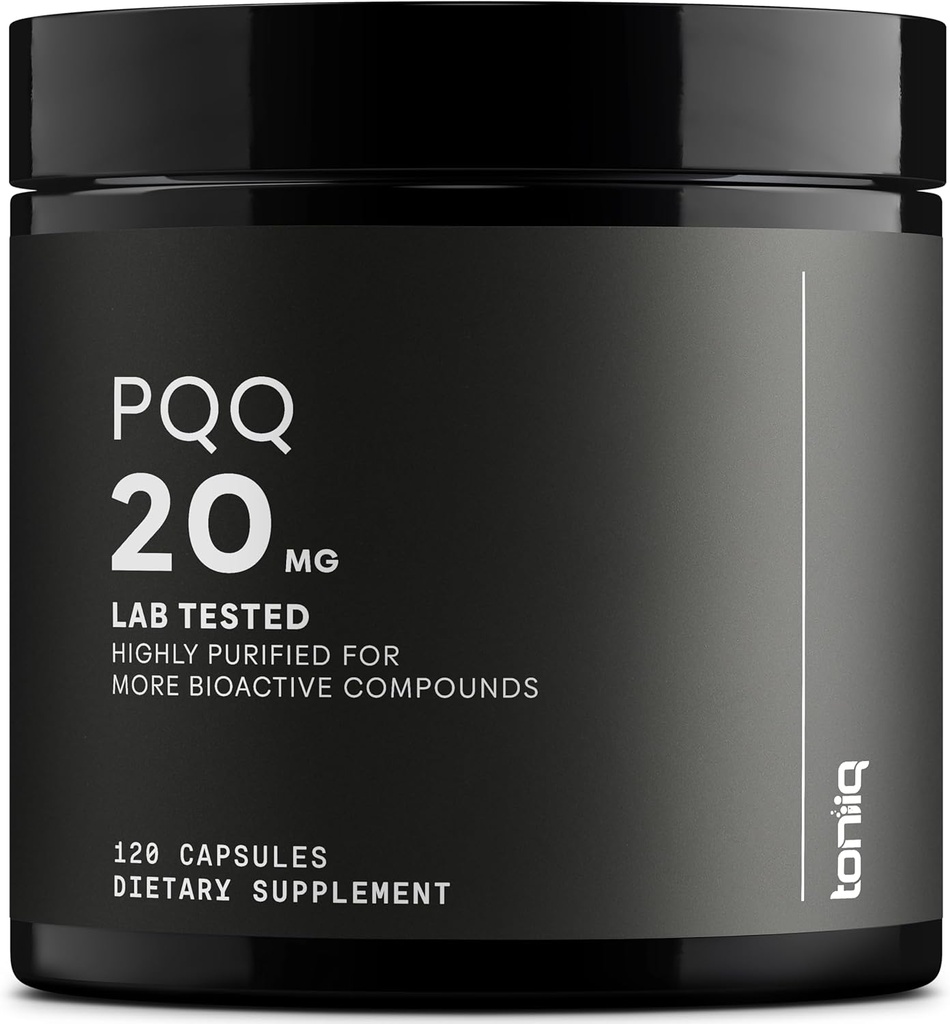 Toniiq 99% + 20mgサプリメント - 超高純度PQQQ 20mg集中式 - PQQ20mg 120カプセル - ピロロキノリンキノンサプリメント - 1カプセルサービング - ベジタリアンカプセル