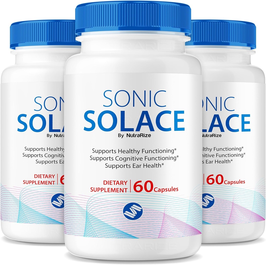 (3 Pack) Sonic Solace - Advanced Formula to Maintain Healthy Hearing, Official Sonic Solace for Ear Health, All Natural Support for Overall Well-Being, SonicSolace Review (180 Capsules)