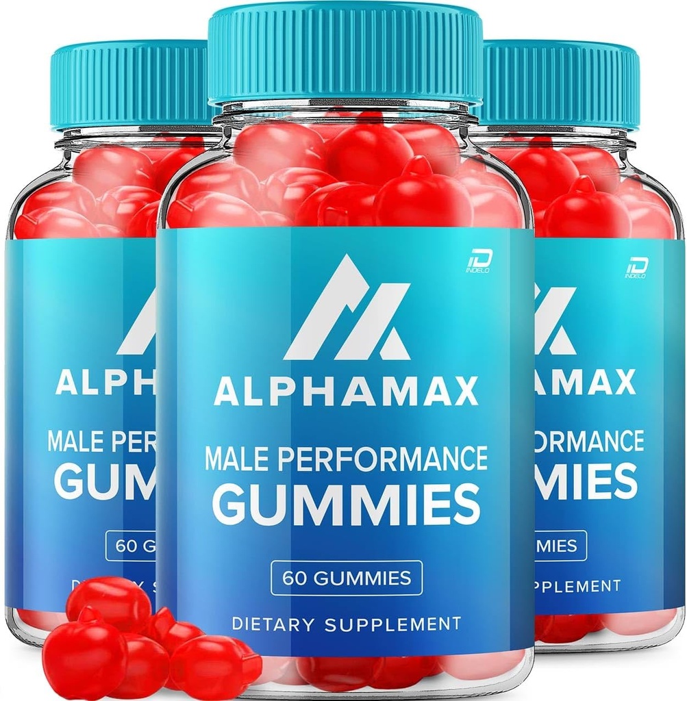 Alpha Max Gummies for Men – AlphaMax Male Performance ACV Gummies Apple Cider Vinegar 1000MG, Alfa Max Gummies Reviews, Vitamin B12 (3 Pack - 180 Gummies)