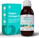 ビーガンオメガ3液体, マイクロ藻から, EPA DHAの800mg, ビタミンD3と, サポートハート, 脳, 目の健康, 天然魚油代替, 英国メイド, マイルドオレンジ風味