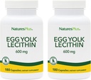 NaturesPlus 卵黄レシチン - 600 mg、180カプセル - 2のパック - 大豆フリー、グルテンフリー - 180 総サービング