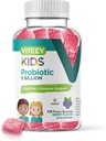 子供のためのViteey Probioticグミー - 5ビリオンCFU - プロバイオティクスキッズ便秘救済、自然免疫&消化の健康サポート - ベジタリアン、ゼラチン無料、GMO無料 - おいしいベリー風味のガミー