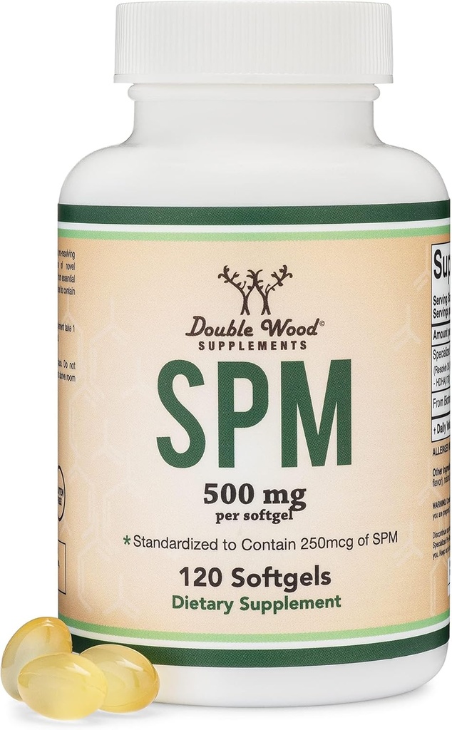 SPM Max(特化型プロレゾリューションメディエーター) 120 Softgels, 500mg(製品標準化とサードパーティテストのみ、アクティブSPM、サプリメントファクトパネルをチェック)