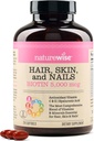 NatureWiseの毛皮および釘のビタミン、Biotin 5000mcg w/Hyaluronic酸、C、Bの複雑、D3、A、E、鉄-非GMOのグルテンフリー- 270 Softgels[3か月の供給]