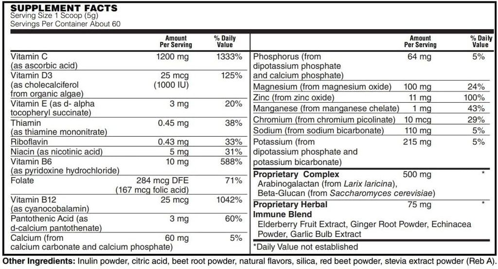 BariatricPal ImmunoLYTEは1200mgビタミンCとD3、亜鉛&エルダーベリー - 免疫サポート&電解質回復! - ベリー
