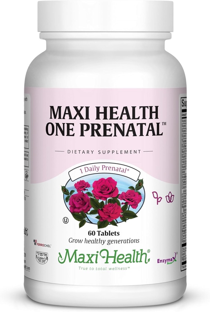 女性のためのMaxiの健康の胎児のビタミン - メチル化された葉酸塩、穏やかな鉄及びDHAサポートと1日分の1毎日の胎児 - 医師の処方、Kosherの妊娠のためのマルチビタミン - 60カプセル(60日の供給)