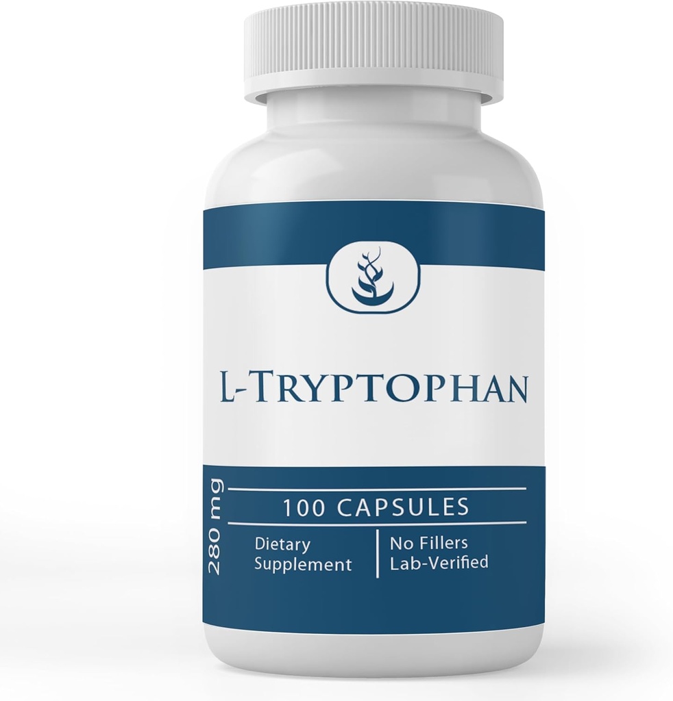 純粋で元の原料L-Tryptophan (100のカプセル) 常に純粋、添加物か注入口、実験室は確認しました