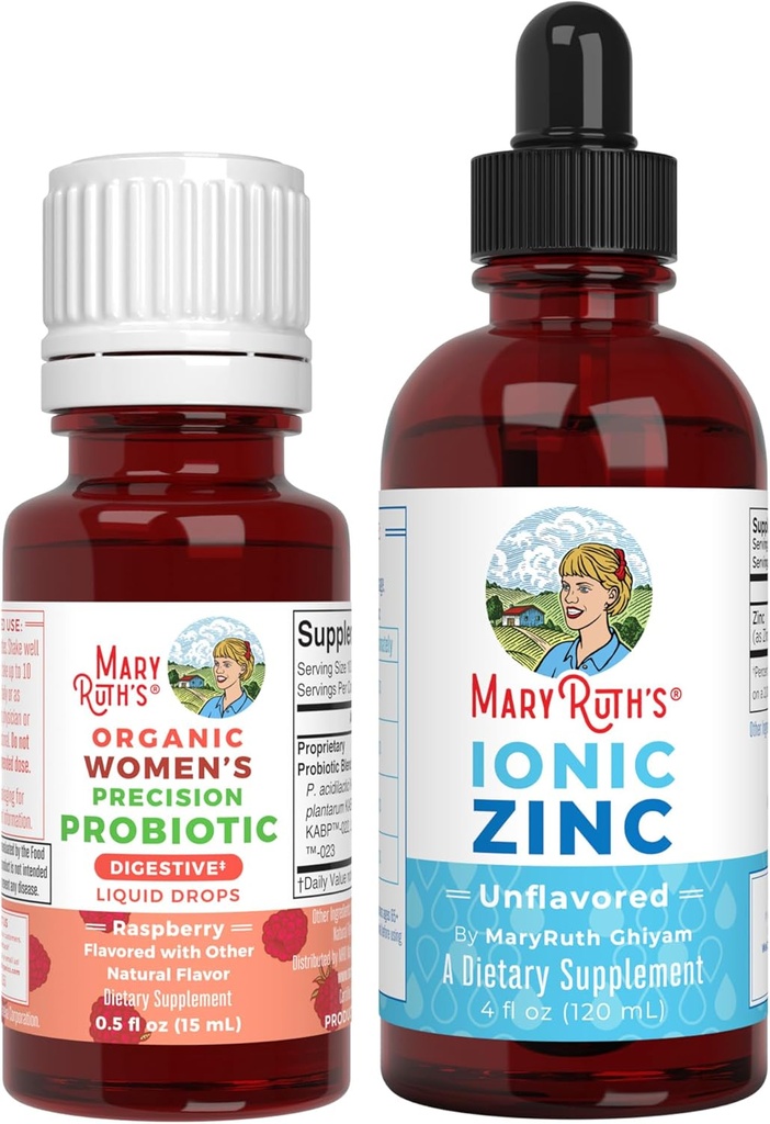女性のためのMaryRuth Organics Precision Probiotic(ラズベリー)と亜鉛のドロップ | クリーンラベルプロジェクト検証済み® | ビタミンのための腸の健康、免疫サポート、および全体的なウェルネス | ビーガン、非GMO、グルテンフリー