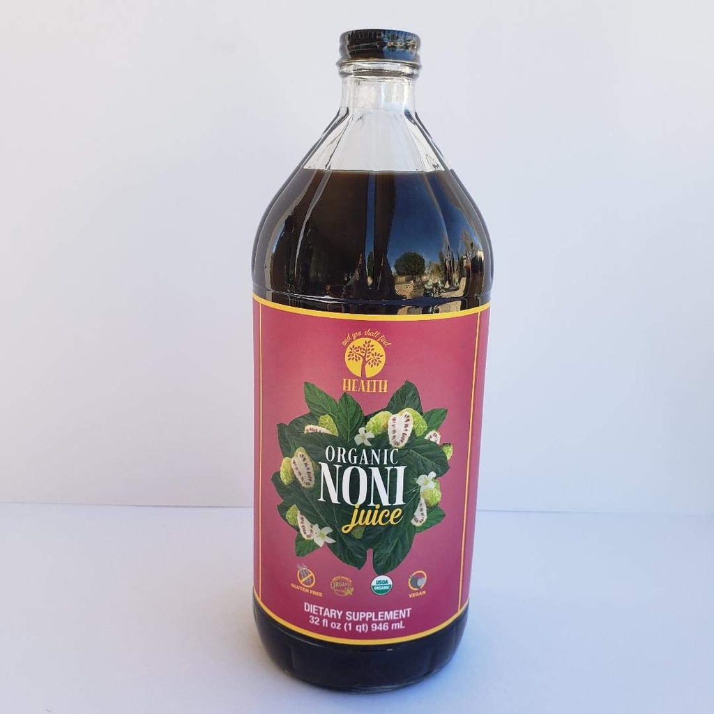 有機性のみのNONI 100%の純粋なフルーツ ジュース32oz (1qt)ガラス びん- 1ozごとのFlavanol、鉱物及びビタミンの豊富な30gの全Noniのスーパー フルーツ-グルテンフリー