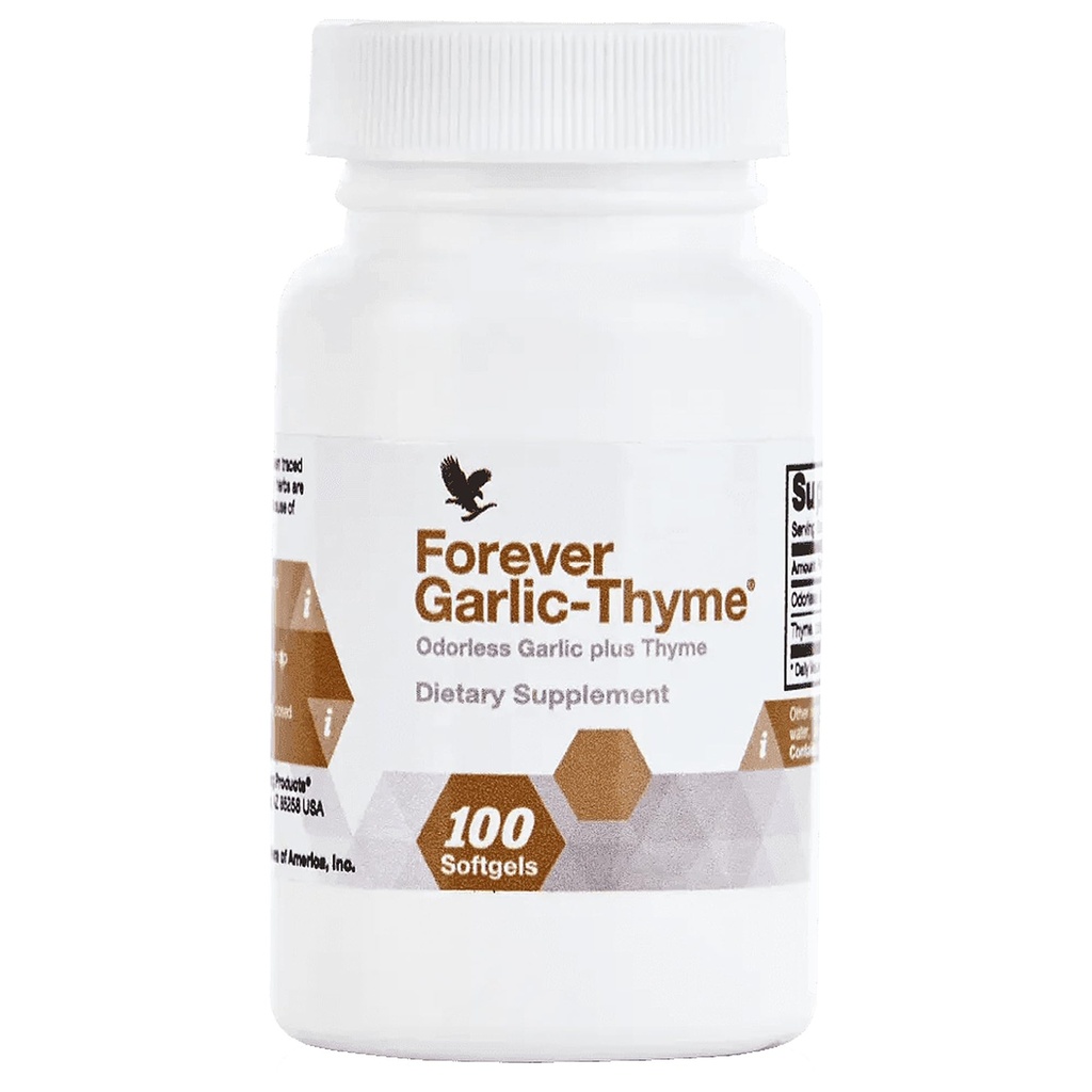 Forever Living - Forever Garlic-Thyme - 10mg Garlic Extractと50mg Thymeリーフパウダー - 無臭のSoftgel、グルテンフリー - 100 Softgels
