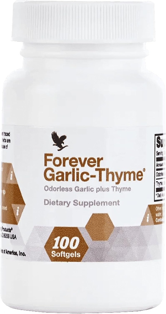 Forever Living - Forever Garlic-Thyme - 10mg Garlic Extractと50mg Thymeリーフパウダー - 無臭のSoftgel、グルテンフリー - 100 Softgels