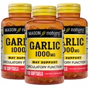MASON NATURALのニンニクオイル1000のmg、300の日の供給のSoftgelsは、正常な循環機能、3パックを支えます