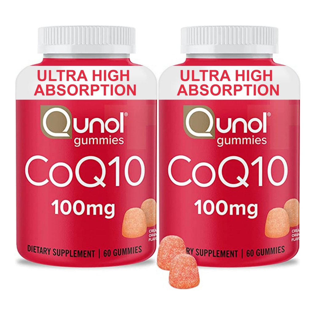 Qunol CoQ10グミー, CoQ10 100mg, おいしいグミーサプリメント, 助けは心の健康をサポート, ビーガン, グルテンフリー, 超高吸収, 2 ヶ月の供給 (60 , パック 2)