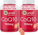 Qunol CoQ10グミー, CoQ10 100mg, おいしいグミーサプリメント, 助けは心の健康をサポート, ビーガン, グルテンフリー, 超高吸収, 2 ヶ月の供給 (60 , パック 2)