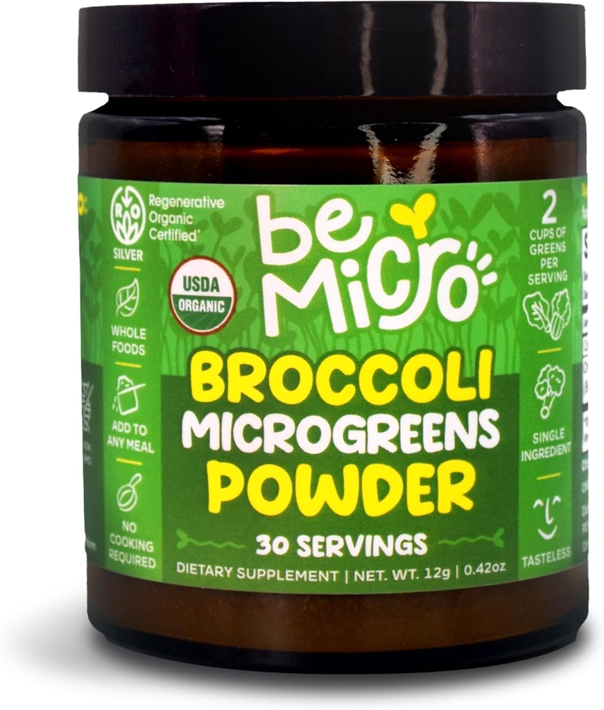 全食糧ブロッコリーの Microgreen の粉-米国は、小さいバッチ、栄養ブースター- Nrf の活発化- 30 のサービング/12g を育てました