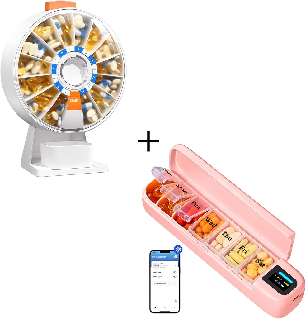 デイヴィキーの丸薬ディスペンサー毎日、大きい丸薬の整理、自動丸薬ディスペンサー、警報が付いているスマートな丸薬のオルガナイザー