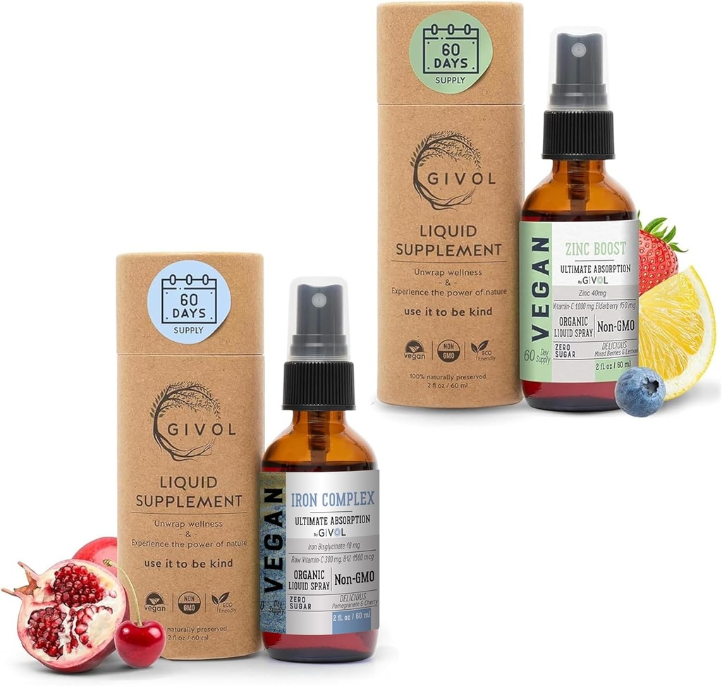 鉄の補足-エネルギー及び免除のためのビタミンC及びB12の18mg Bisglycinateのコンプレックスおよび有機ジンのブーストの霧40mg (余分強さ) - VIT CおよびElderberryのエキスと砂糖は放します