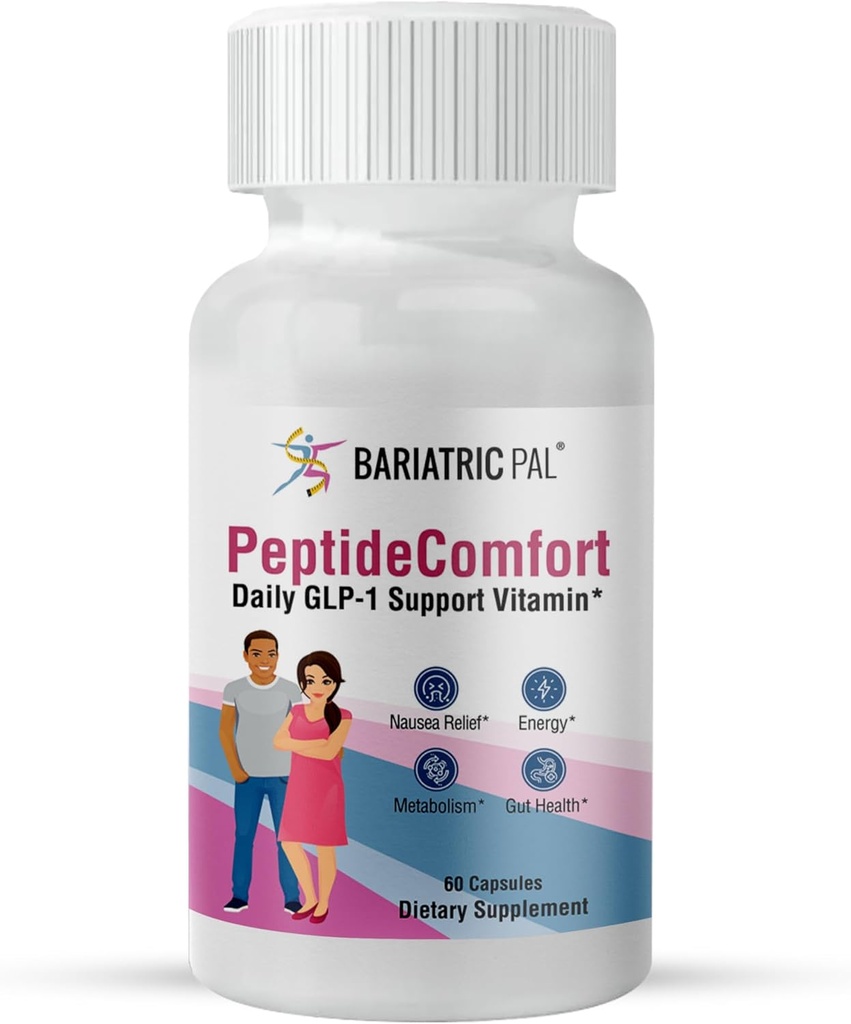 BariatricPal PeptideComfortTM - 吐き気救済、エネルギー、代謝の健康のための毎日のGLP-1サポートビタミン(60カプセル)