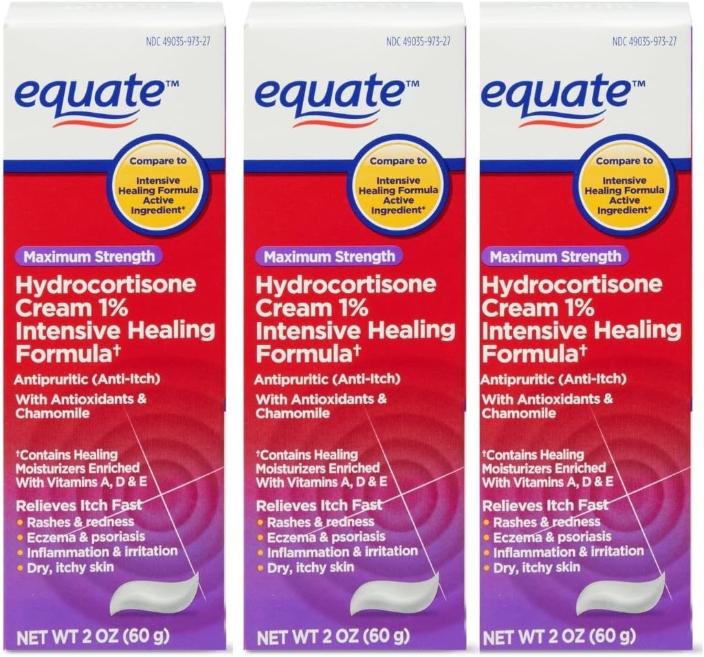 等しいHydrocortisoneの密なヒーリングのクリーム、2つのoz、1のパーセントの集中的なHealingの方式、バグ ビット、Eczema、Psoriasis、Poison Ivy、オークおよびSumacの2つのOunce (パッケージ3)
